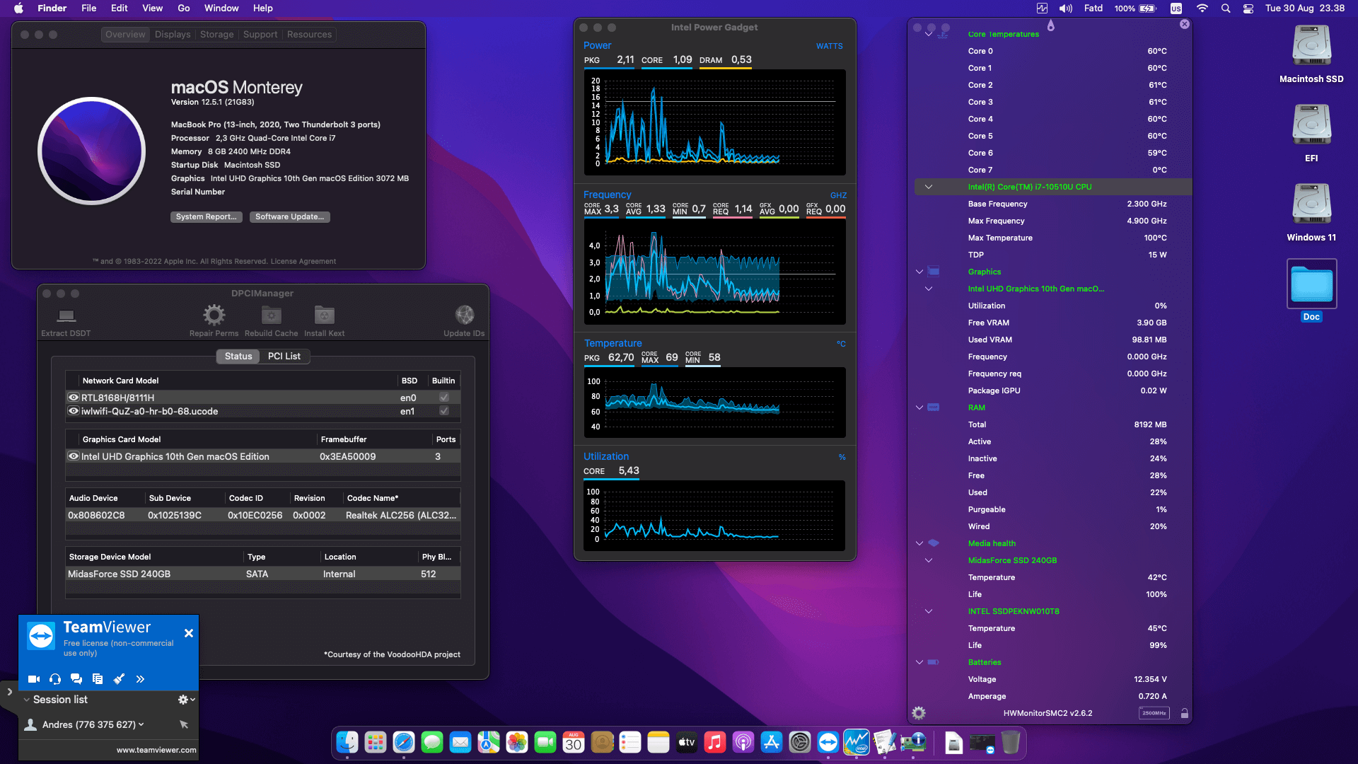 Success Hackintosh macOS Monterey 12.5.1 Build 21G83 in Acer Aspire 5 A514-52G-71XL
